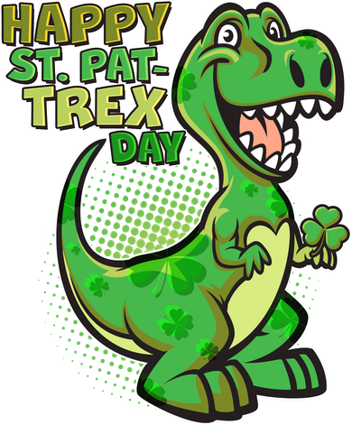Cute Funny Happy St Pat-Trex Day Button